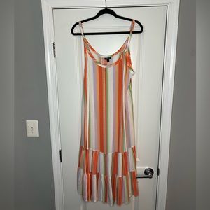 Torrid Midi Challis Trapeze Dress, 1X, Multi Stripe